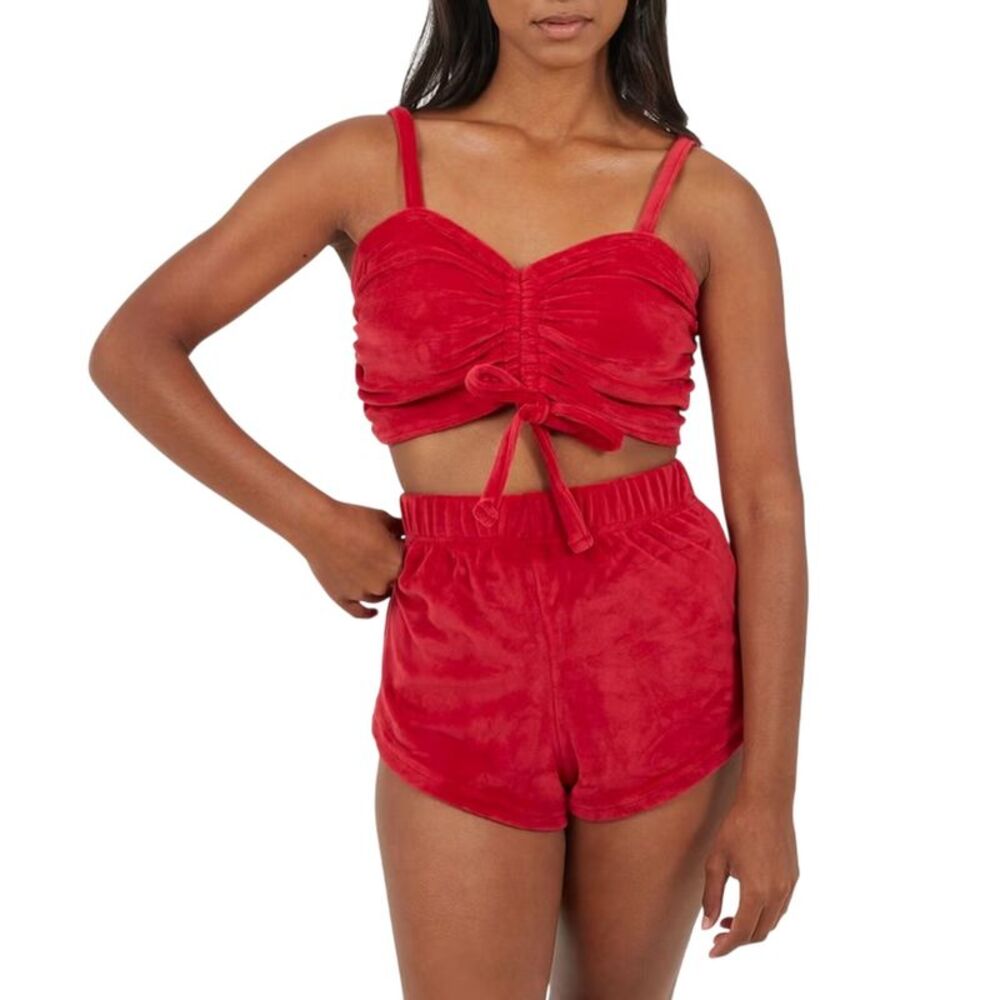 Brave Soul Womens/Ladies V Neck Sleeveless Loungewear Set / Red